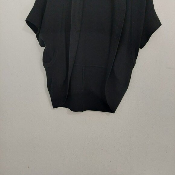 ST. JOHN Women's Black Open Front Cocoon Shrug Cardigan Kint Sweater Size P (S) - Picture 4 of 7